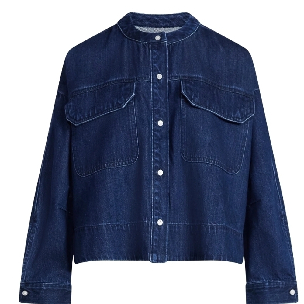 Women’s Dark Blue Denim Jacket - Classic Button Front